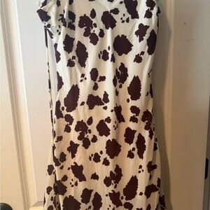 Stylish Brown and White Mini Dress